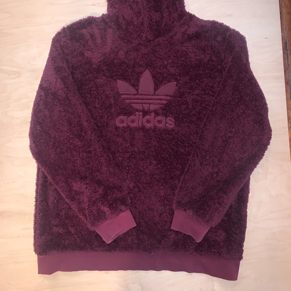 Fuzzy Adidas pullover hoodie